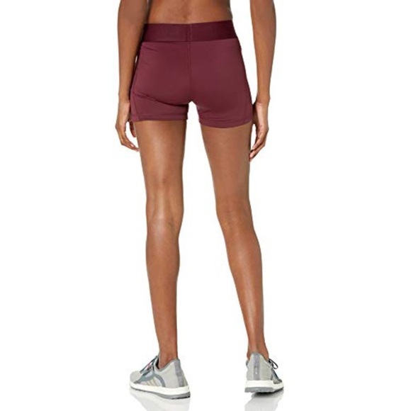 adidas Women s Alphaskin Volleyball 4 Inch Short Tights Team Maroon White L4 - Picture 5 of 6
